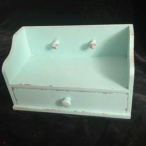 Distressed Light Blue  Drawer Shelf.Can be Hung or  just set on a table. UEC
